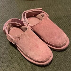 UGG Kids Pink Suede Slip-On Clog